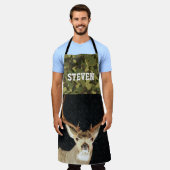 迷彩柄鹿狩り名スポーツアウトドアメンズエプロン エプロン (着用した状態)