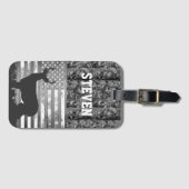 迷彩柄鹿狩り名男性スポーツバックアメリカ ラゲッジタグ (正面横)