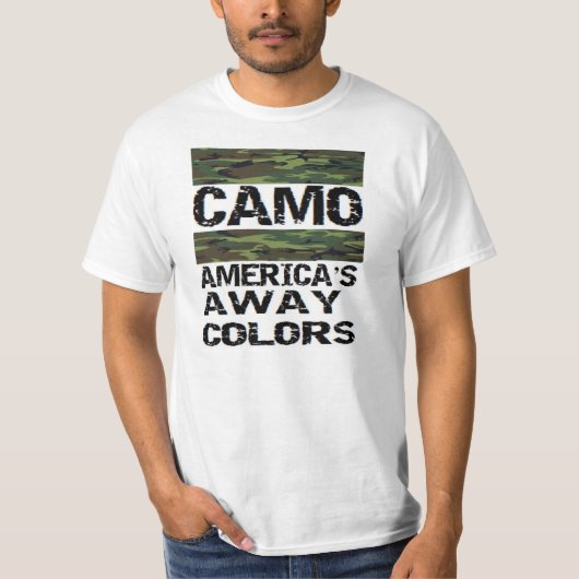 迷彩柄: アメリカの遠くにな色 Tシャツ (正面)