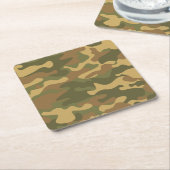 迷彩柄 スクエアペーパーコースター (アングル)