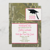 迷彩柄&ピンク2012卒業発表 招待状 (正面/裏面)