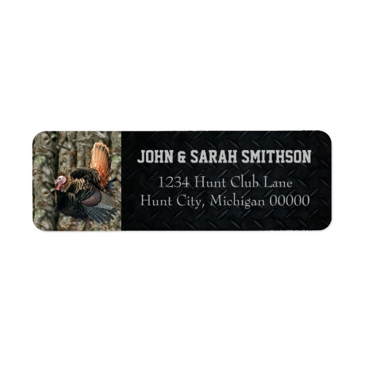 迷彩柄&ブラックワイルドターキー差出人住所 ラベル (正面)