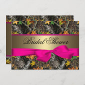 迷彩柄&ホットピンクブライダルシャワー招待状 招待状 (正面/裏面)