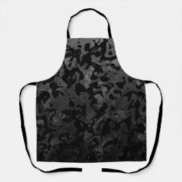 迷彩柄-モダン黒と濃い灰色-迷彩 エプロン