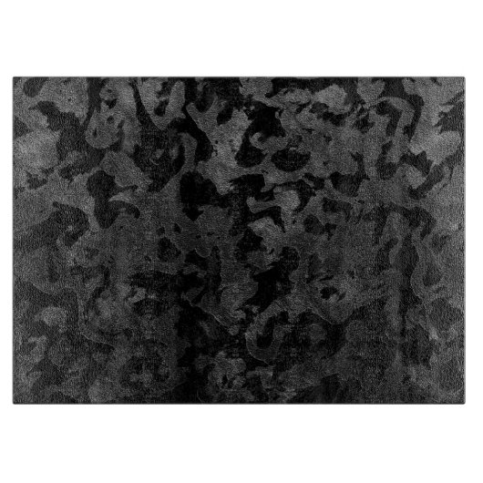 迷彩柄-モダン黒と濃い灰色-迷彩 カッティングボード (正面)