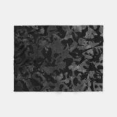 迷彩柄-モダン黒と濃い灰色-迷彩 フリースブランケット (正面(横))