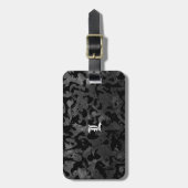 迷彩柄-モダン黒と濃い灰色-迷彩 ラゲッジタグ (正面縦)