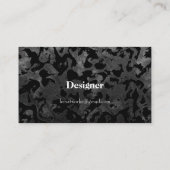 迷彩柄-モダン黒と濃い灰色-迷彩 名刺 (裏面)