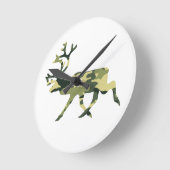 迷彩柄 ラウンド壁時計 (傾斜)