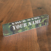 迷彩柄-軍隊の緑の版ネームプレート デスクネームプレート (側面)