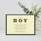 迷彩柄It's a Boy Baby Shawer招待状 招待状 (スタンド正面)