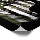 迷彩柄USフラッグディアエルクバックカモフラージュ狩りハンテ ポスター (角)