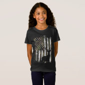 迷彩柄USフラッグディアエルクバックカモフラージュ狩りハンテ Tシャツ (正面フル)