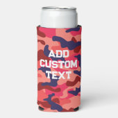 迷彩模様 – ブロック付き青サンゴ文字 スリム缶クーラー (Seltzer正面)