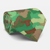 迷彩模様、緑、茶色、および褐色 ネクタイ (ロール)