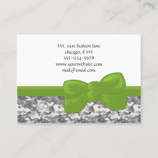 迷彩模様、軍隊模様、迷彩柄、陸軍 名刺 (裏面)