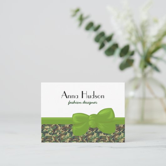 迷彩模様、軍隊模様、迷彩柄、陸軍 名刺 (スタンド正面)