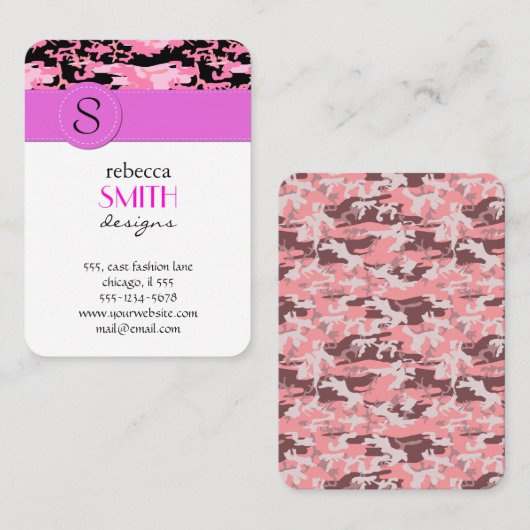 迷彩模様、軍隊模様、迷彩柄、陸軍 名刺 (正面/裏面)