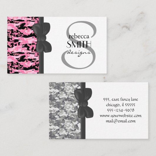 迷彩模様、軍隊模様、迷彩柄、陸軍 名刺 (正面/裏面)