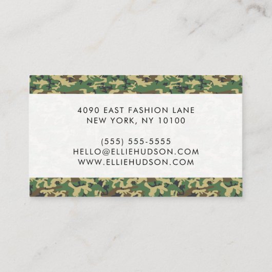 迷彩模様、軍隊模様、迷彩柄、陸軍 名刺 (裏面)