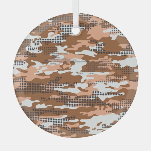 迷彩水玉模様:抽象芸術シームレス。 ガラスオーナメント (正面)