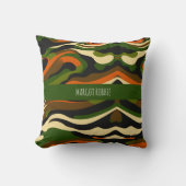 迷彩波水彩パターン クッション (正面)