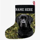 迷彩狩り犬ペットまたはハンター大クリストム ラージクリスマスストッキング (裏面)