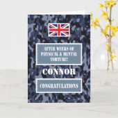 迷彩画英海軍バッジおめでとう カード (黄色い花)