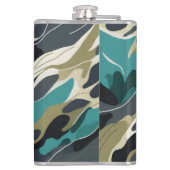 迷彩色の背景デザイン フラスク (裏面)