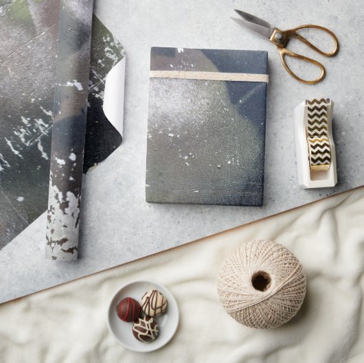 迷彩葉パターン ラッピングペーパー (クラフト)