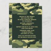 迷彩誕生日パーティー招待状 – リアル迷彩柄 招待状 (正面/裏面)