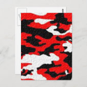 迷彩赤いパターン ポストカード (正面/裏面)