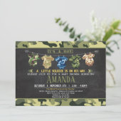 迷彩赤ちゃんシャワー招待状 招待状 (スタンド正面)