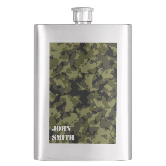 迷彩軍隊スタイルパターン フラスク (正面)
