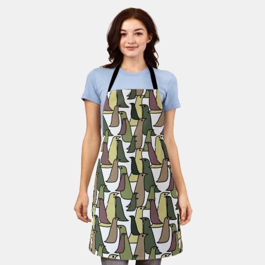 迷彩鳥 エプロン (着用した状態)