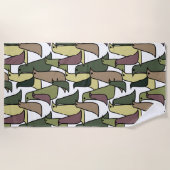 迷彩鳥 ビーチタオル (正面)