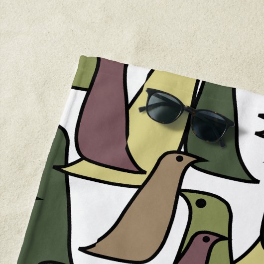 迷彩鳥 ビーチタオル (インサイチュ)