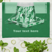 迷彩黄錐おもしろい体円錐形 キッチンタオル (折り畳み)