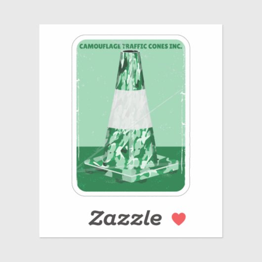 迷彩黄錐おもしろい体円錐形 シール (シート)