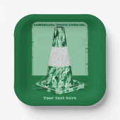 迷彩黄錐おもしろい体円錐形 ペーパープレート (正面)