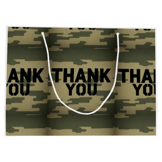 迷彩「ありがとう」抱き枕 ラージペーパーバッグ (裏面)