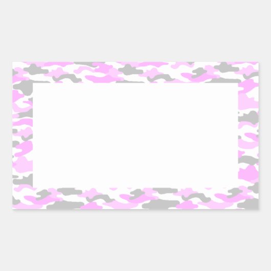 迷彩(ピンク) 長方形シール (正面)