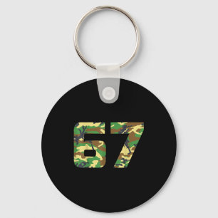 迷彩 数字 6 7 おもしろ ミーム コスチューム シックス セブン ハンター キーホルダー