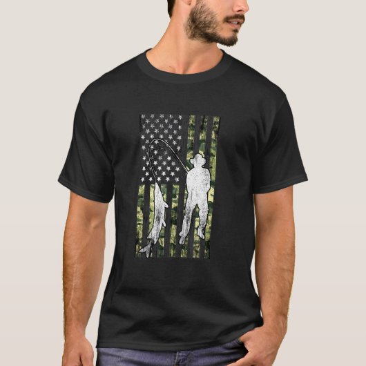 迷彩 釣り 漁師 父の日 プレゼント メンズ Tシャツ (正面)