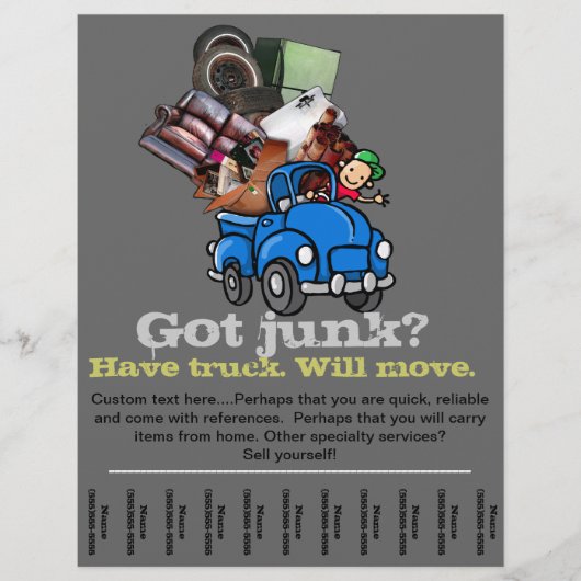 迷惑ごみの取り除きビジネス広告フライヤー チラシ (正面)