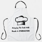 迷惑すると調理師が餓死する エプロン (正面)