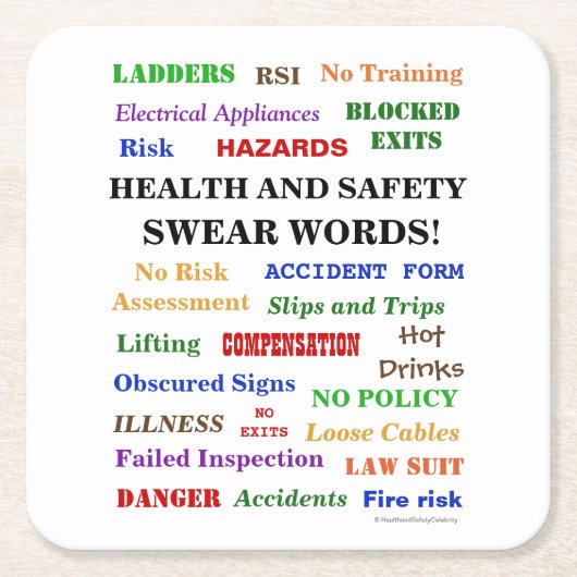 迷惑でしかしおもしろいな保健及び安全性は不敬な言葉を スクエアペーパーコースター (正面)