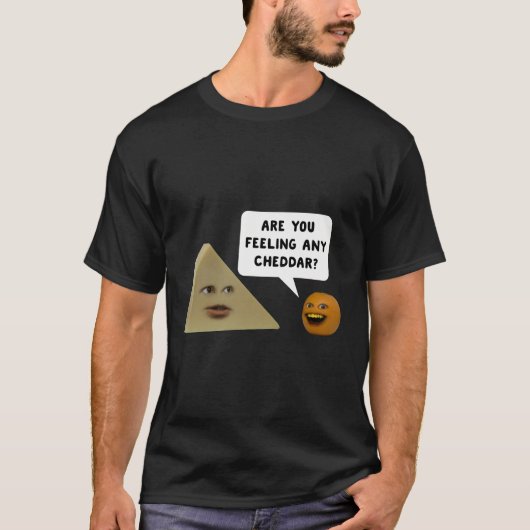 迷惑なオレンジはチェダ感じーチーズだ Tシャツ (正面)