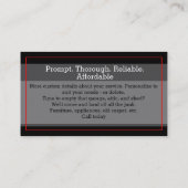 迷惑メールの取り除き得.Hauling.Junk.カスタマイズ可能文字 名刺 (裏面)