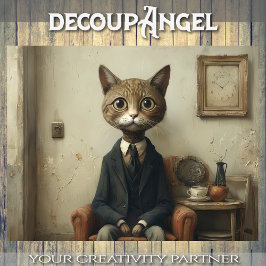 迷惑猫ウィリアムin the Lounge - Decompage - 薄葉紙